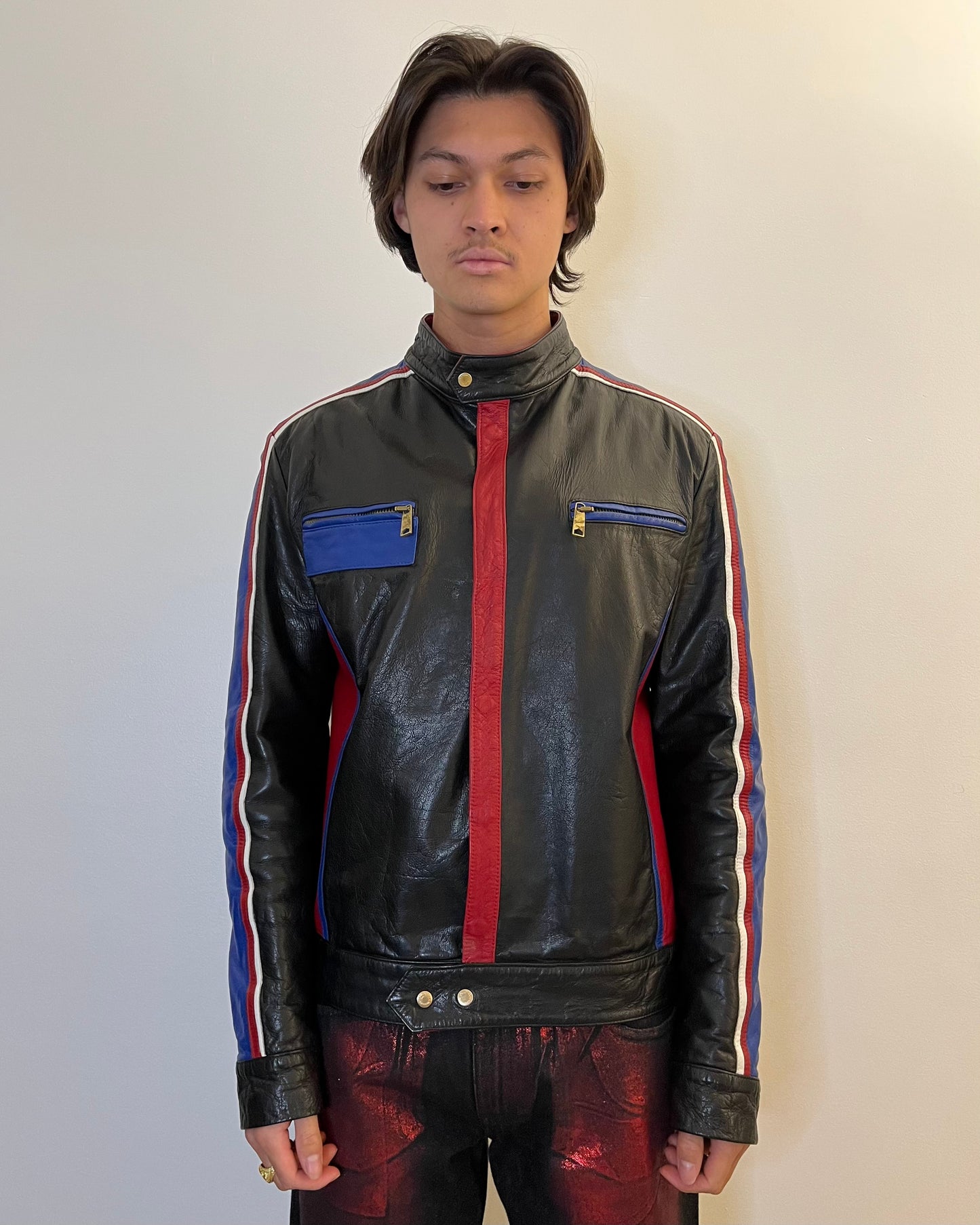 AW98 Dolce & Gabbana Cafe Racer Leather Jacket (M)