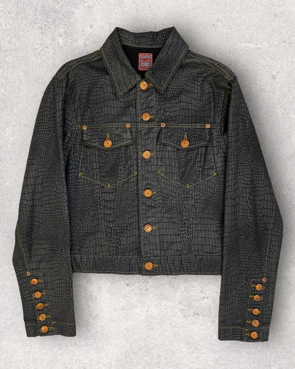 2000s Jean Paul Gaultier Snakeskin denim jacket (S)