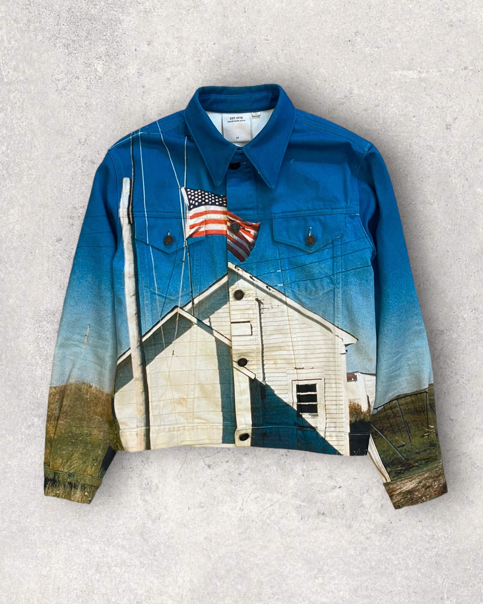 Calvin Klein 205W39NYC American Landscape Denim Trucker Jacket (M)