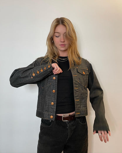 2000s Jean Paul Gaultier Snakeskin denim jacket (S)