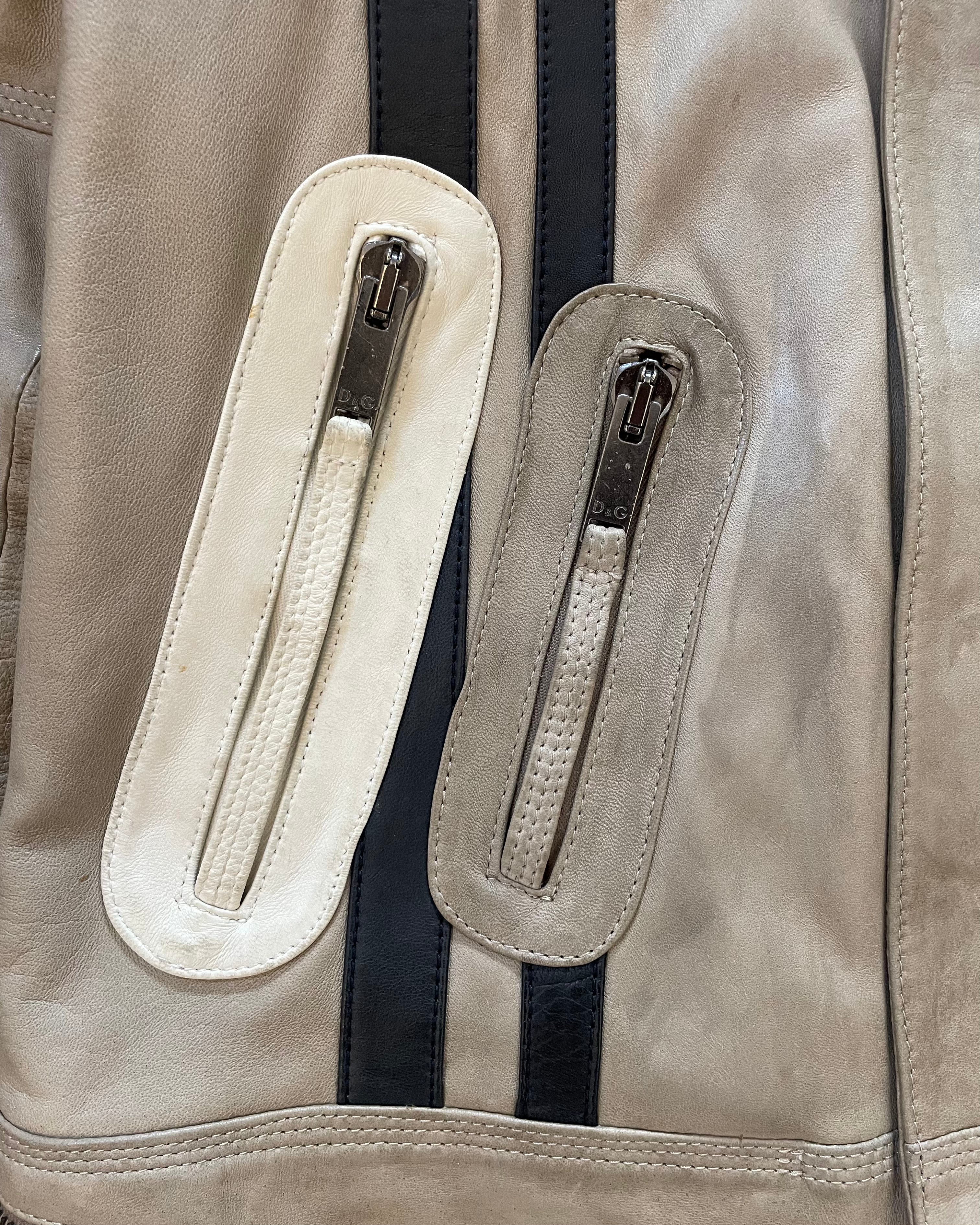 2000s Dolce & Gabbana Racing Cafe Leather Jacket