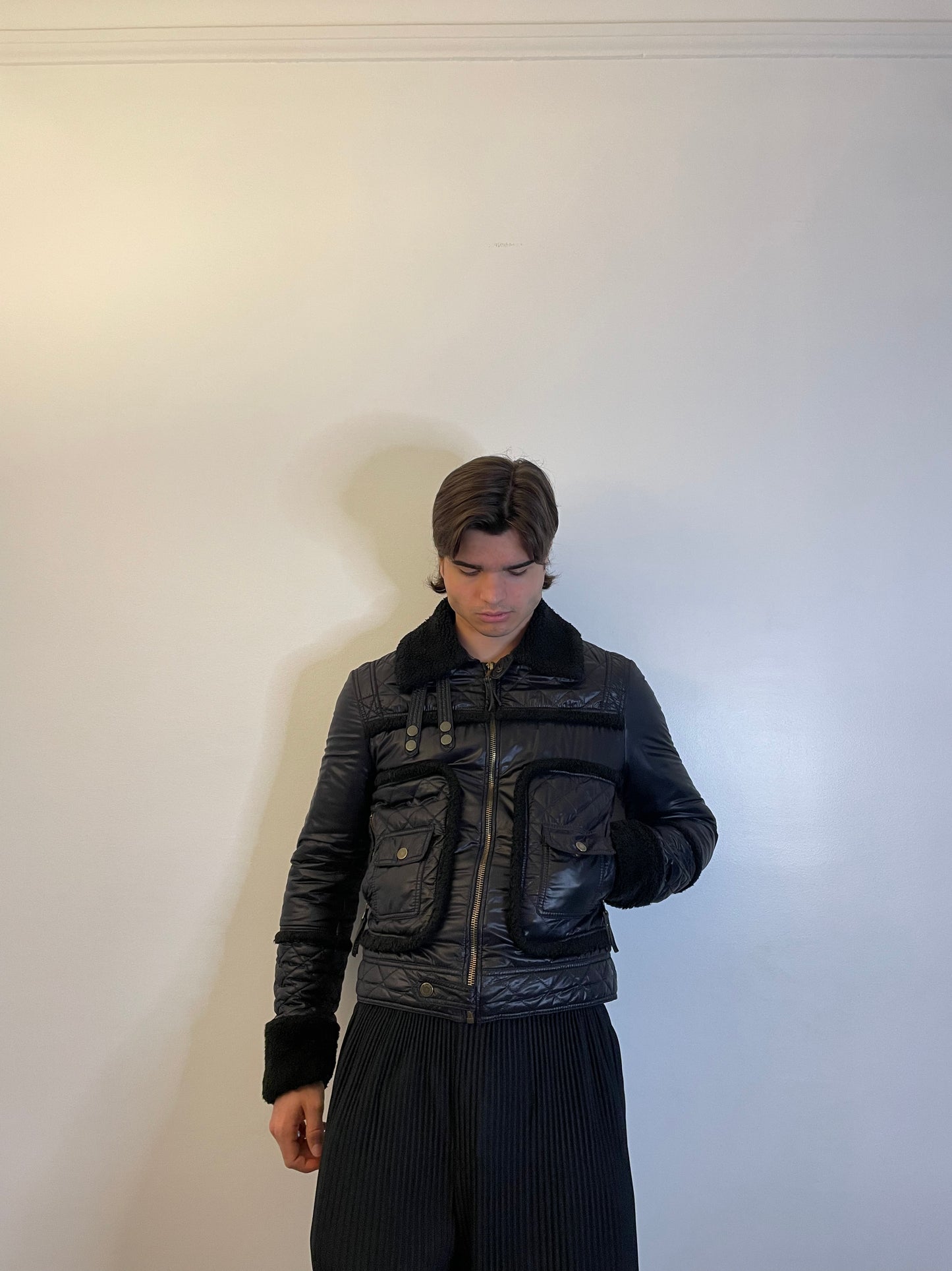 2000s Dolce & Gabbana Shearling cargo jacket (M)