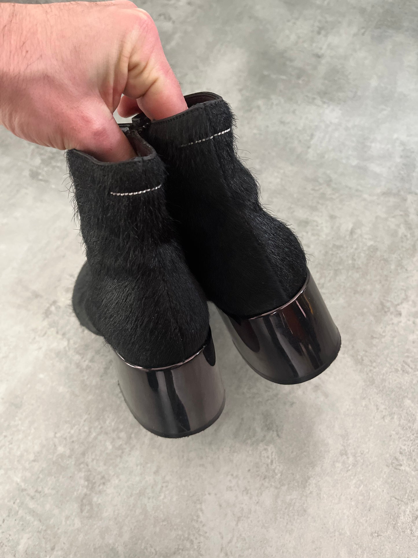 Maison Margiela MM6 Black Fur Boots (36) - 6