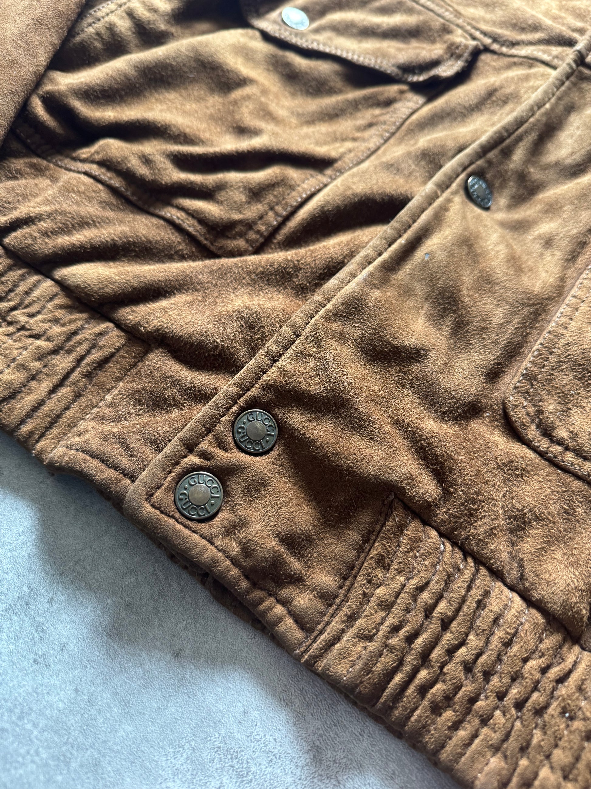 1990s Gucci by Daniel Day Camel Suede Jacket  (L) - 7