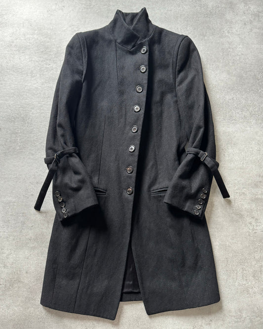 AW2009 Ann Demeulemeester Black Asymmetrical Wool Jacket  (XS) - 1