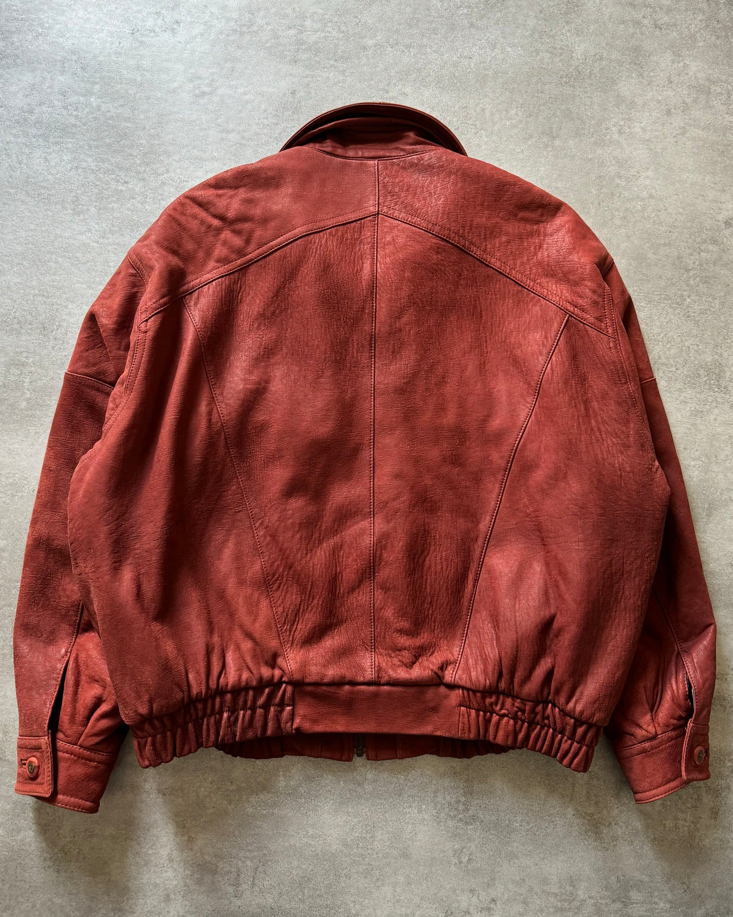 1980s Loewe x Christ Artisanal Unique Leather Bomber Jacket  (L) - 5