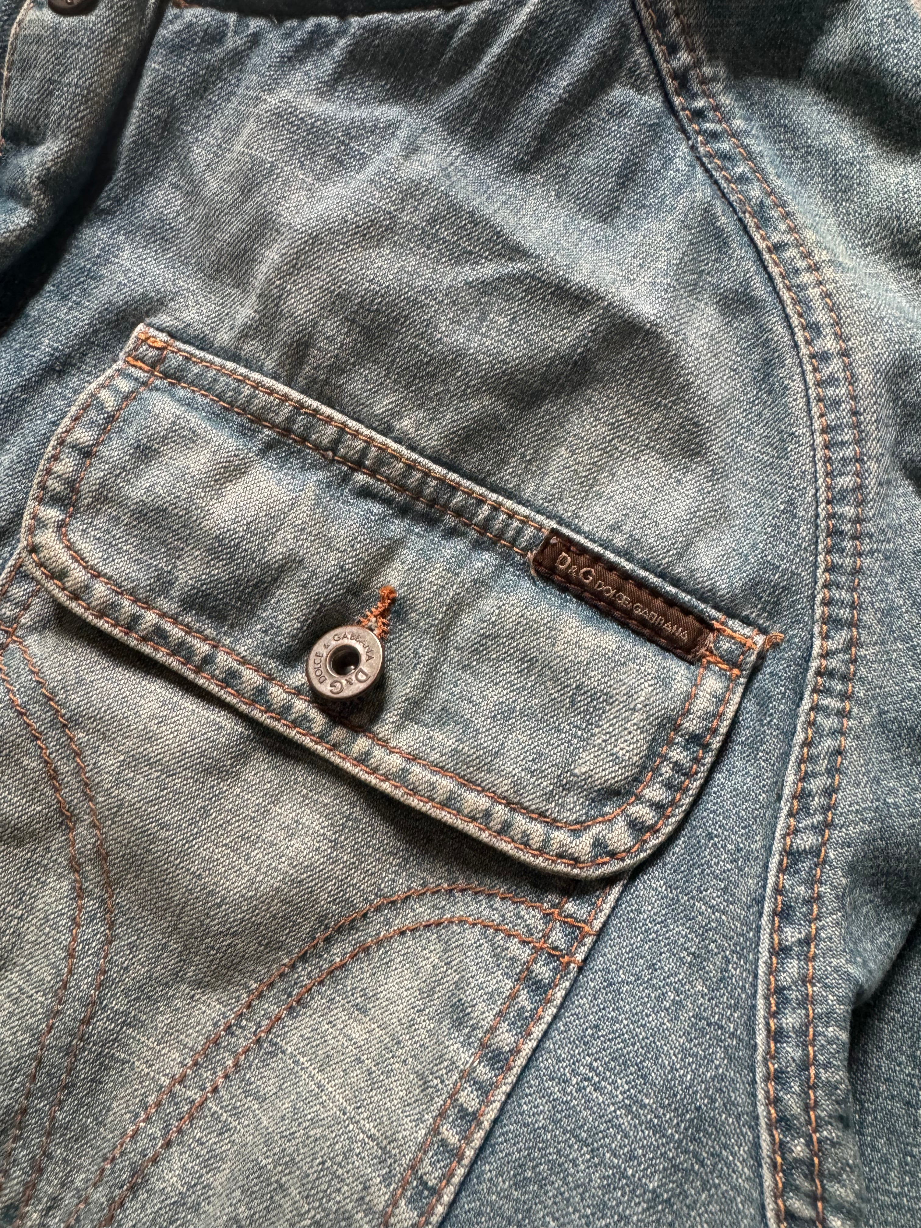 SS2005 Dolce & Gabbana Stonewash Logo Denim Jacket (L) - 4