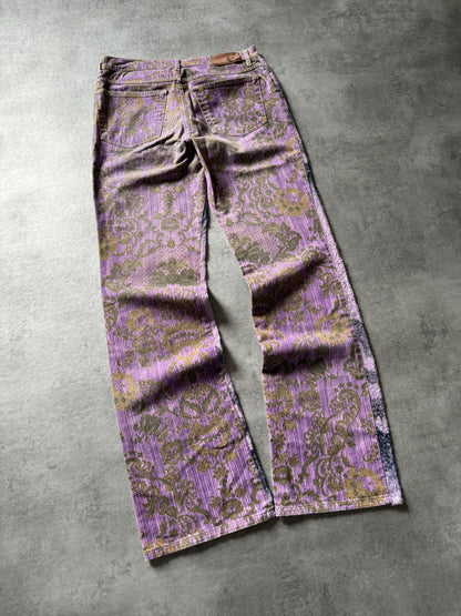 SS2005 Cavalli Mountain Peninsula Purple Relaxed Pants (S) - 4