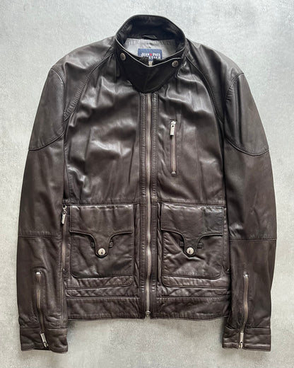 2000s' Jean Paul Gaultier Brown Civil Leather Jacket (M) (M) - 1