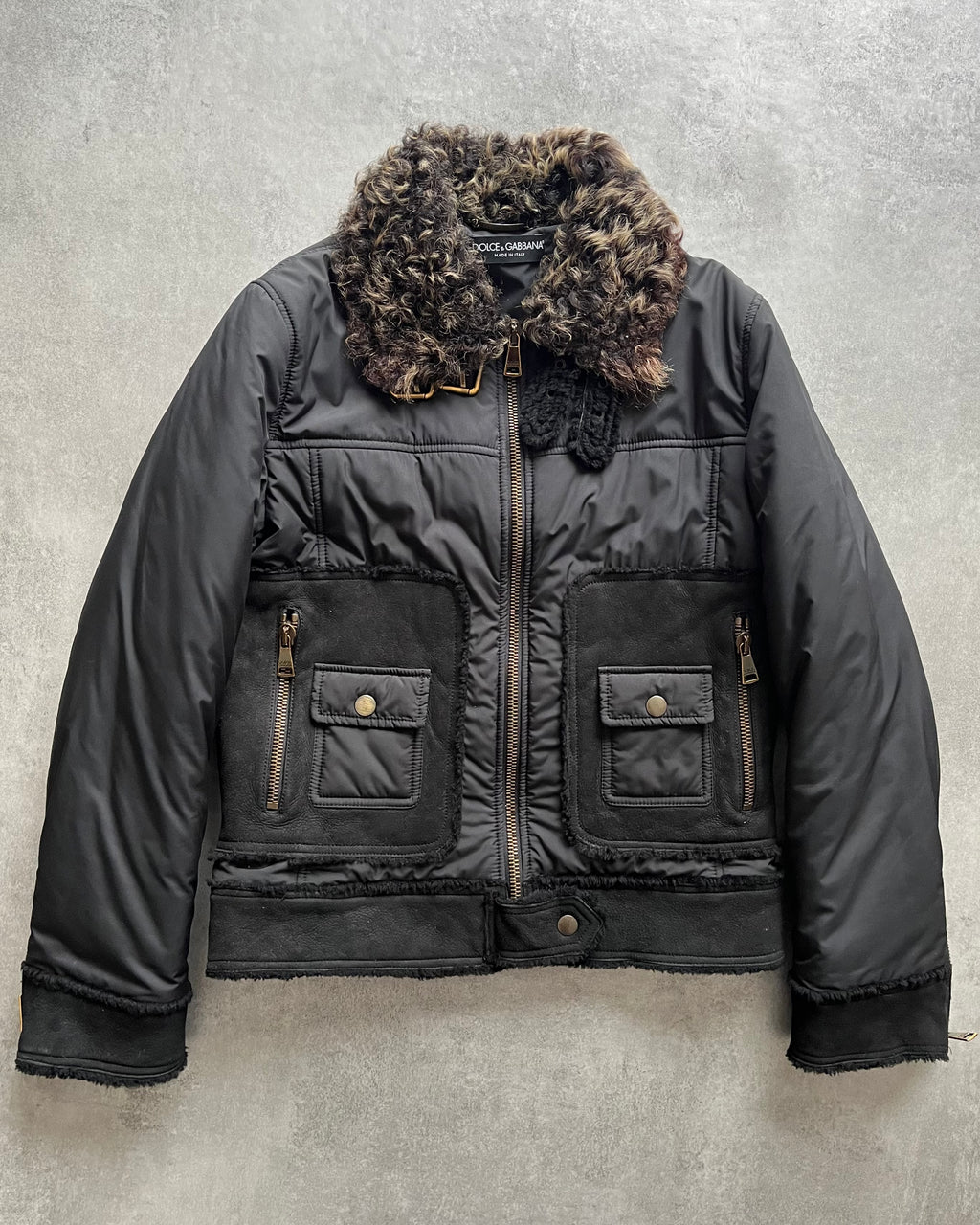 Dolce & Gabbana Shearling Hybrid Bomber Jacket (XS/S) – Dolce Vita Hub