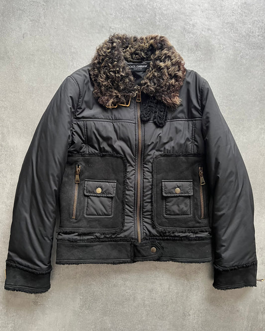 Dolce & Gabbana Shearling Hybrid Bomber Jacket (XS/S) (XS) - 1