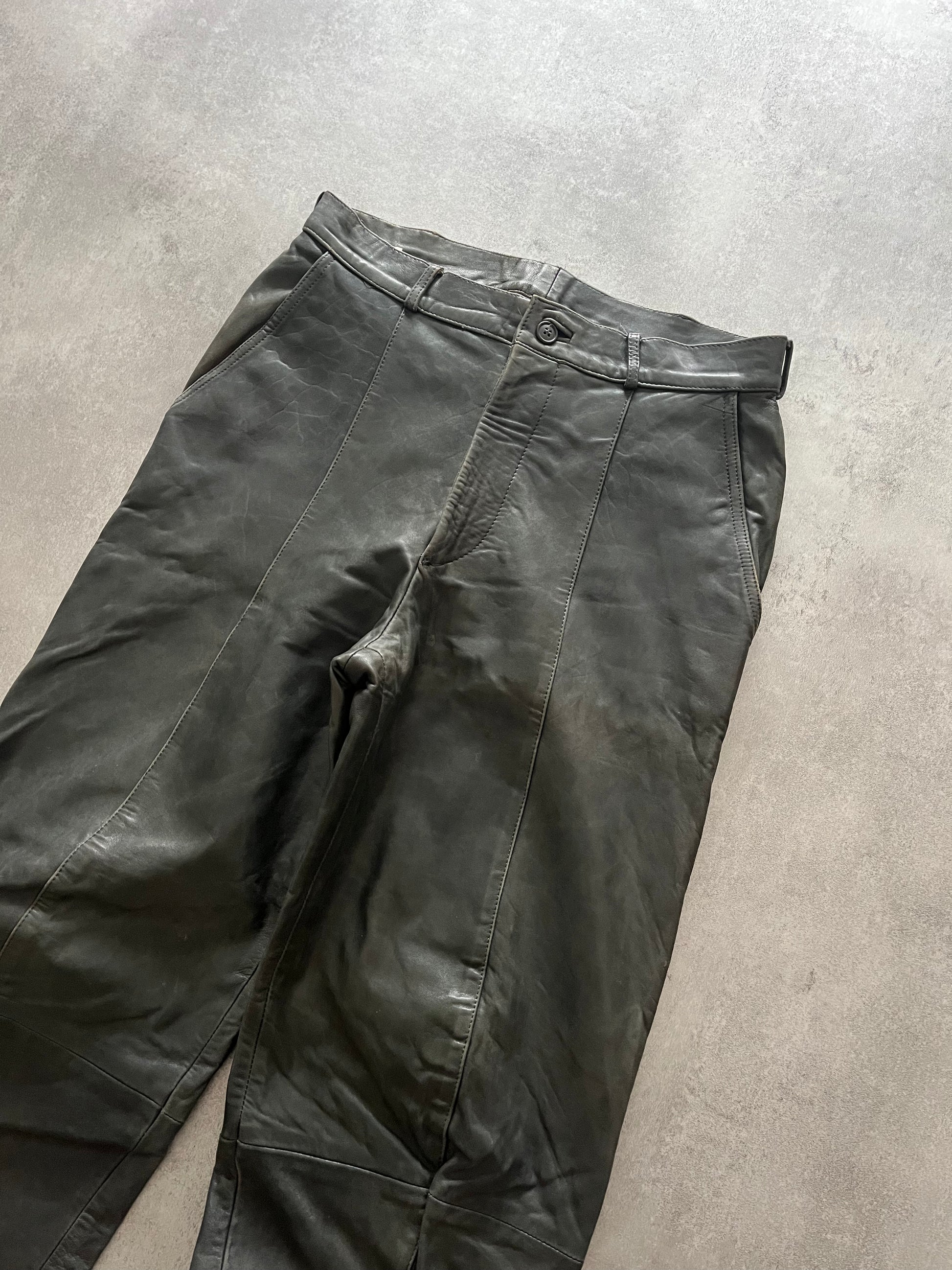 1980s Giorgio Armani Optimum Leather Pants (S) - 4