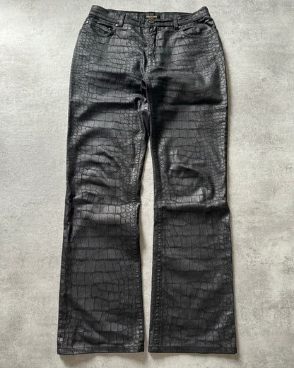 2000s Roberto Cavalli Crocodile Skin Effect Obscure Pants (S) - 1