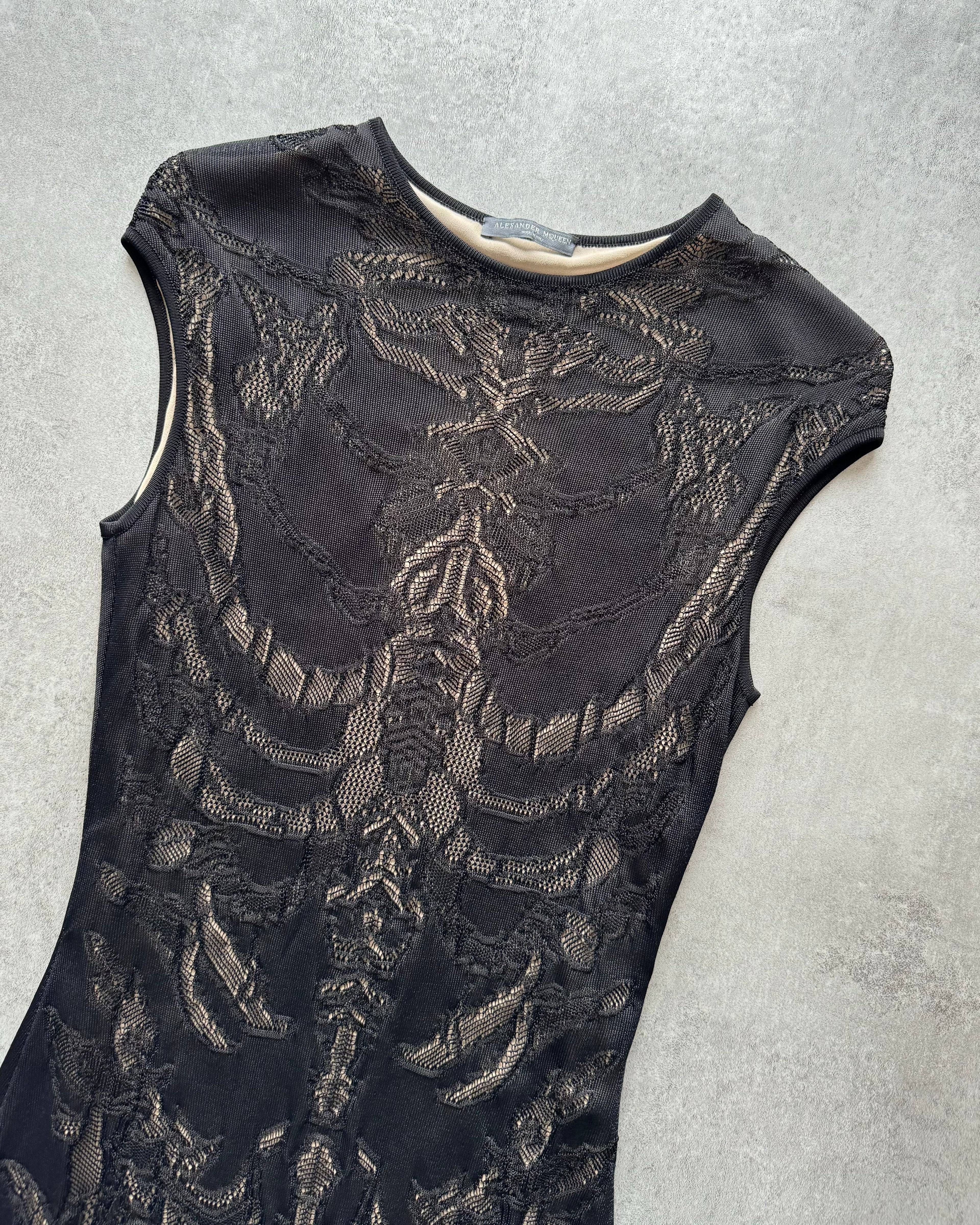 Alexander Macqueen Skeleton Engineered Lace Knee-Length (S) - 8