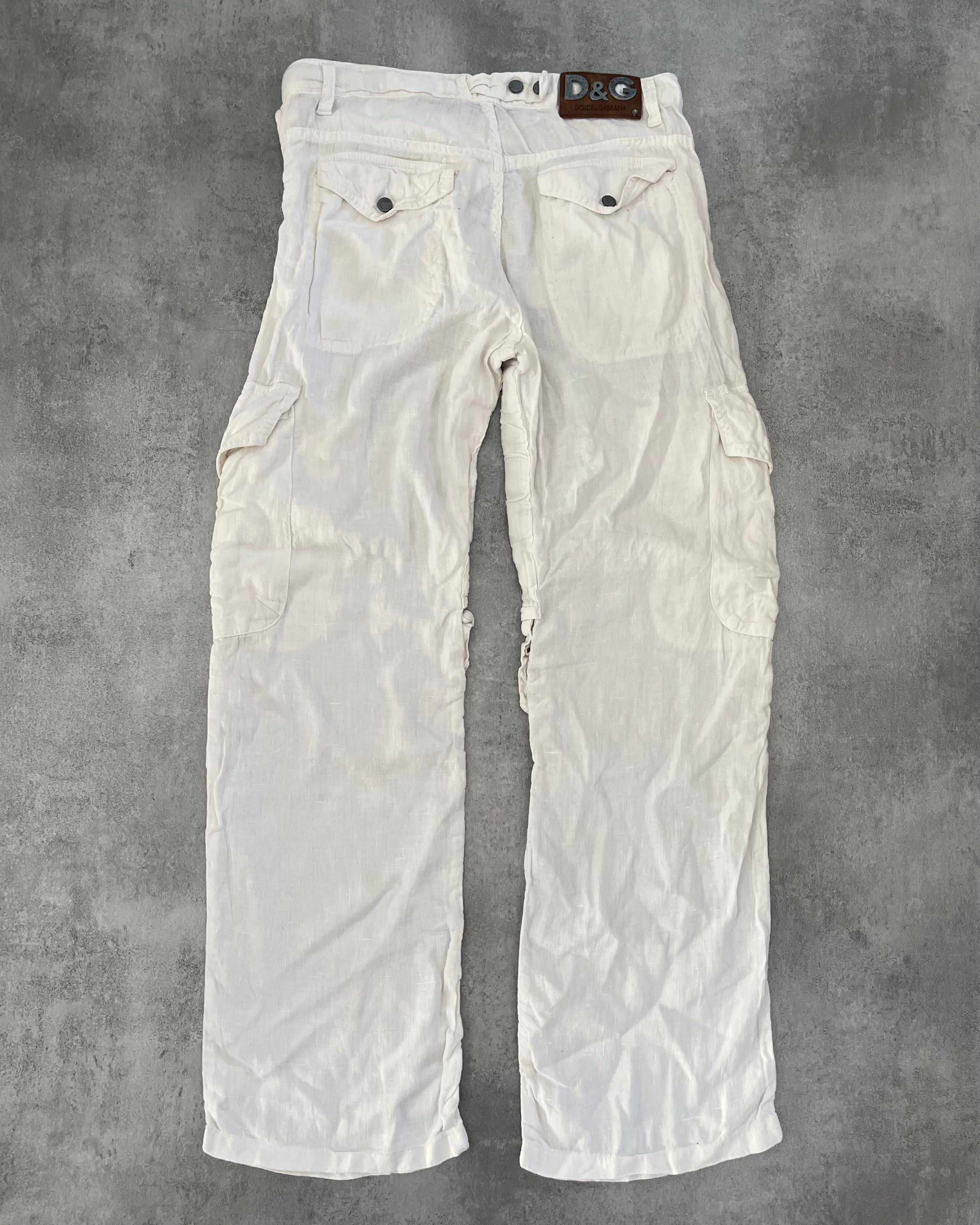 SS2004 Dolce & Gabbana Soft White Cargo Pants  (S) - 2