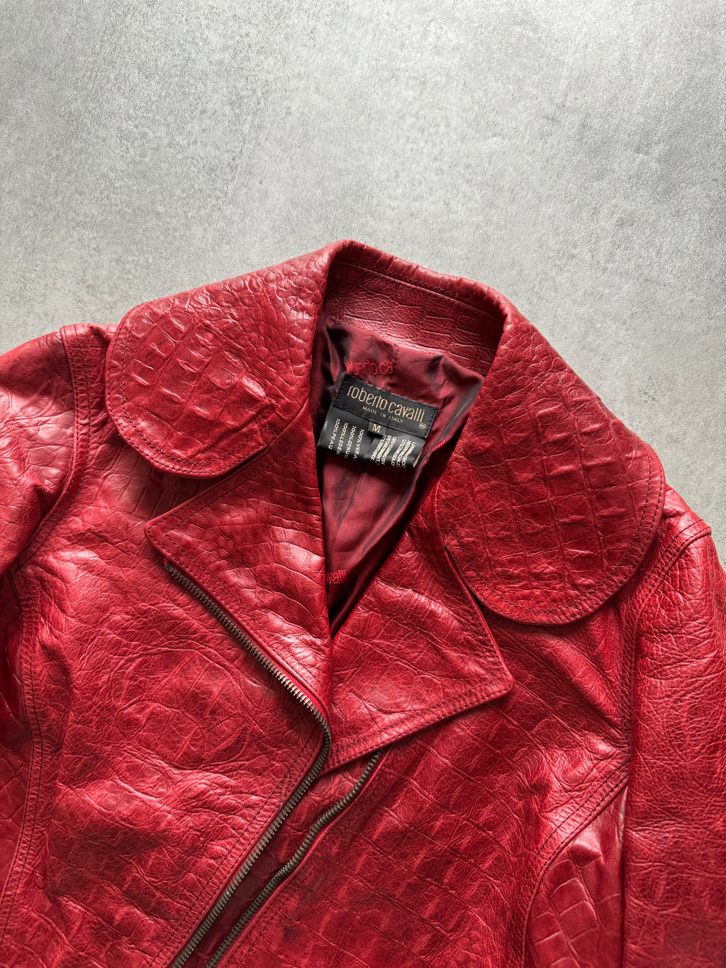 FW2000 Roberto Cavalli Crocodile Leather Red Perfecto (S) - 3