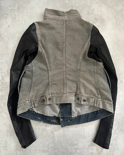 AW2010 Rick Owens Avant-Garde Denim Leather Jacket (S) - 6