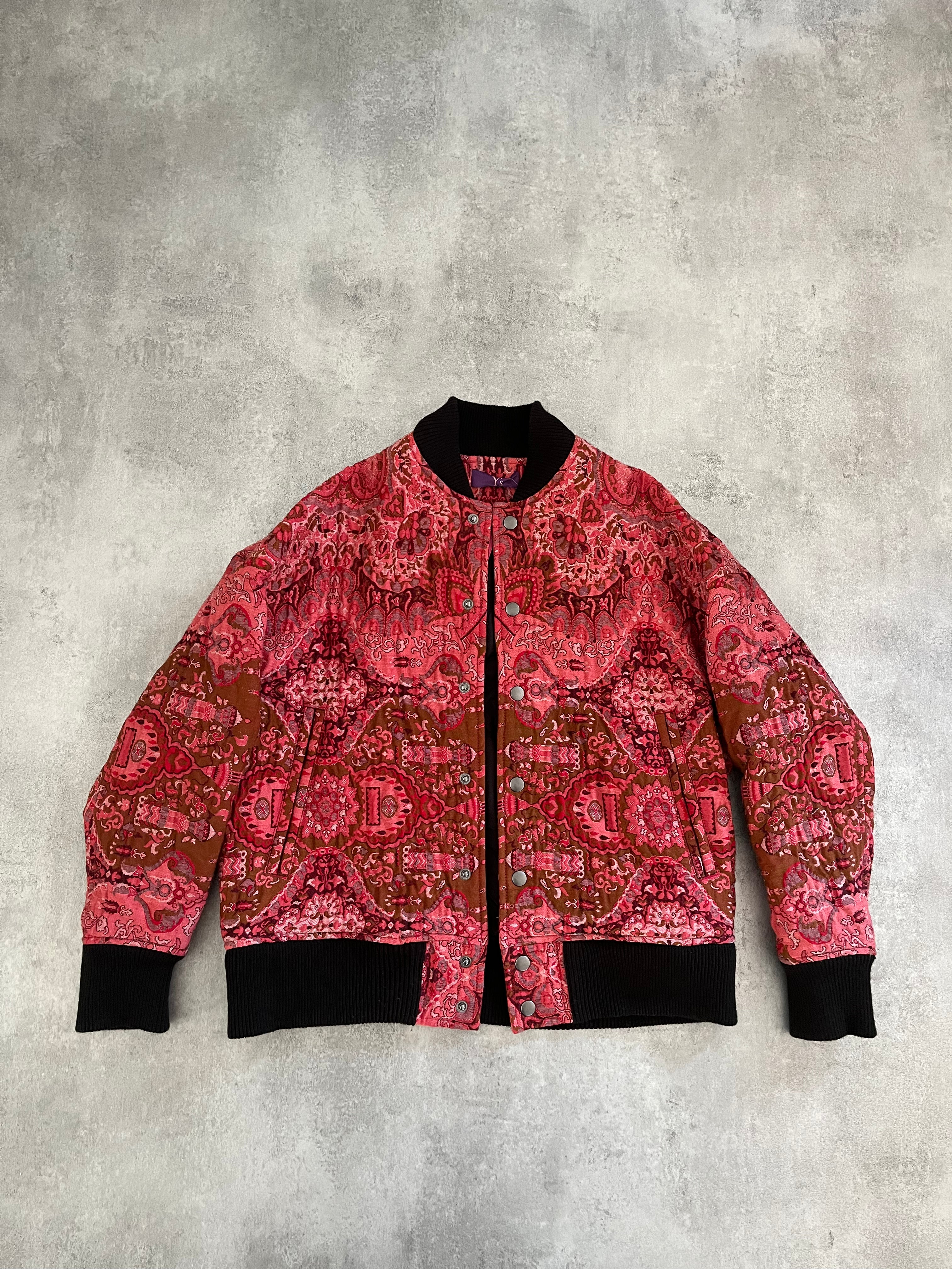 AW2019 Yohji Yamamoto Silk Red Bomber Jacket (XS/S) (XS) - 4