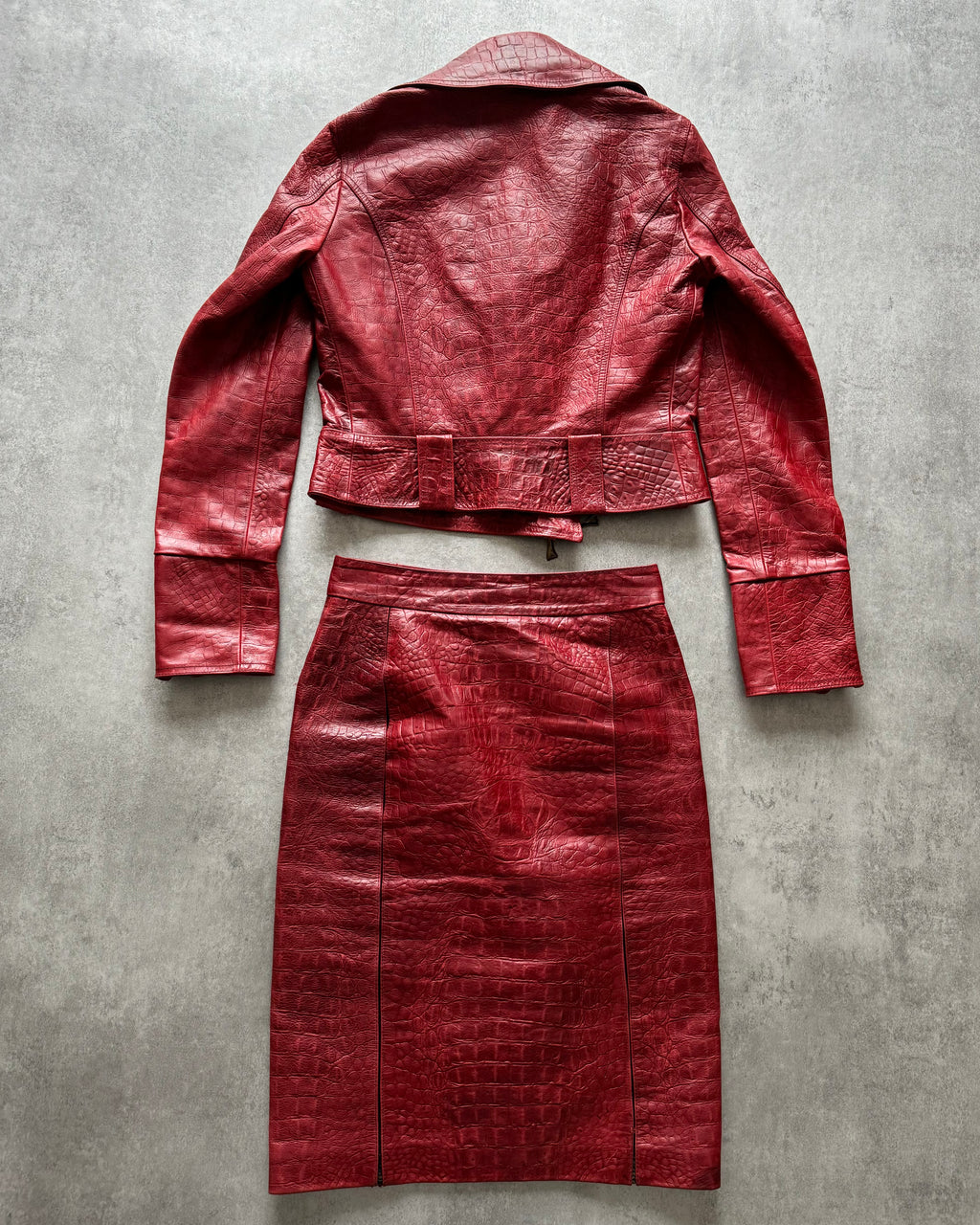 FW2000 Roberto Cavalli Crocodile Leather Red Set (S) - 2