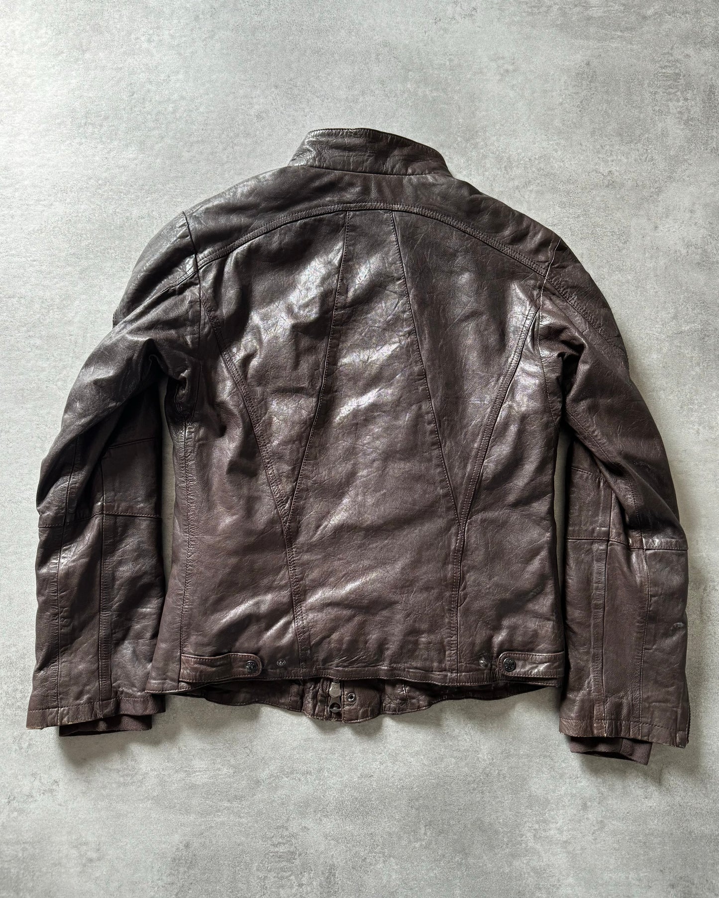 1990s Marithé + François Girbaud Brown Excellence Biker Jacket (M) - 2