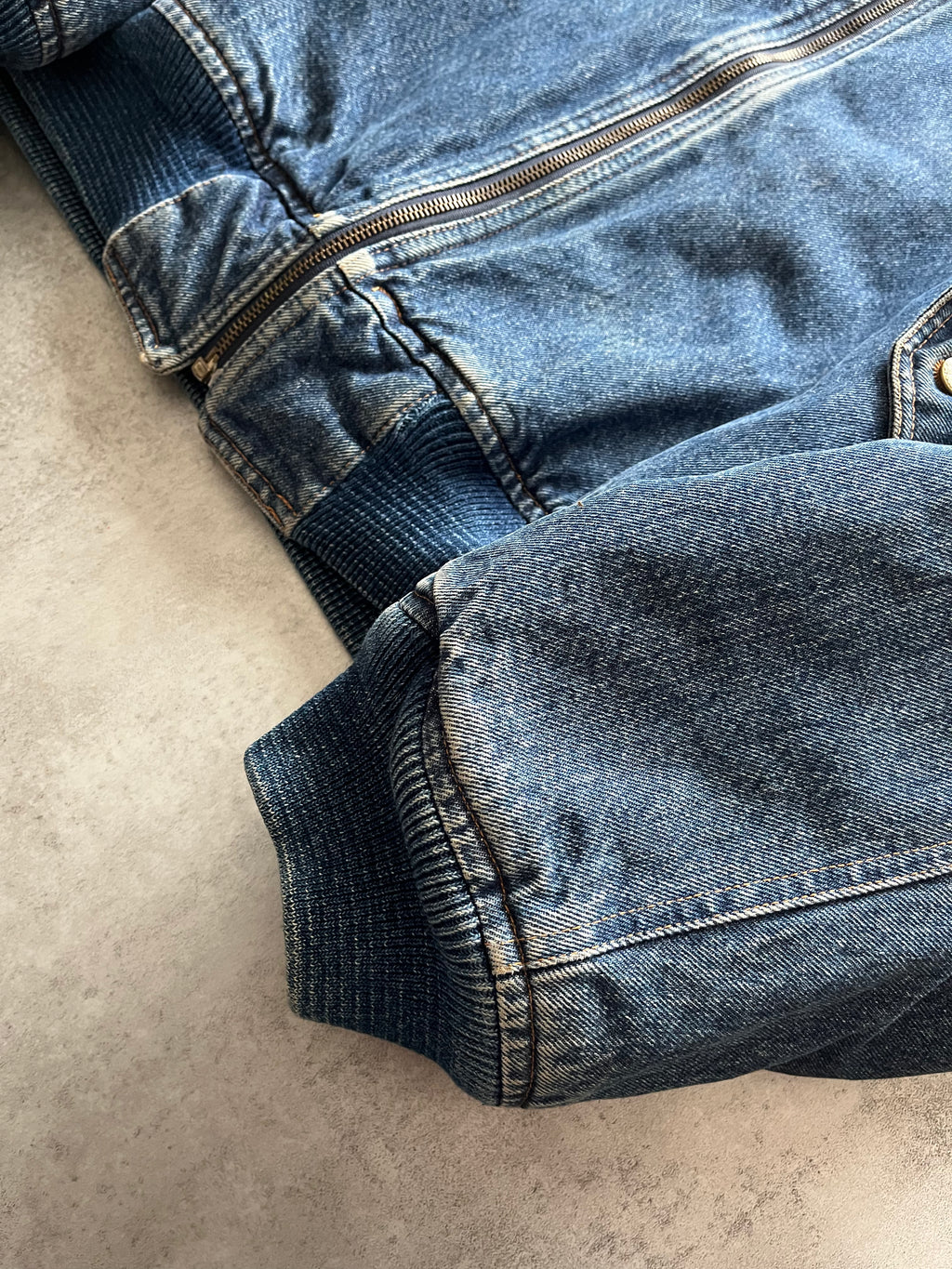 1990s Moschino Aero Relaxed Denim Bomber Jacket (M) - 7