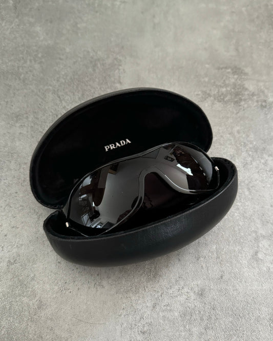 2000s Prada Pure Black Sunglasses (OS) - 1