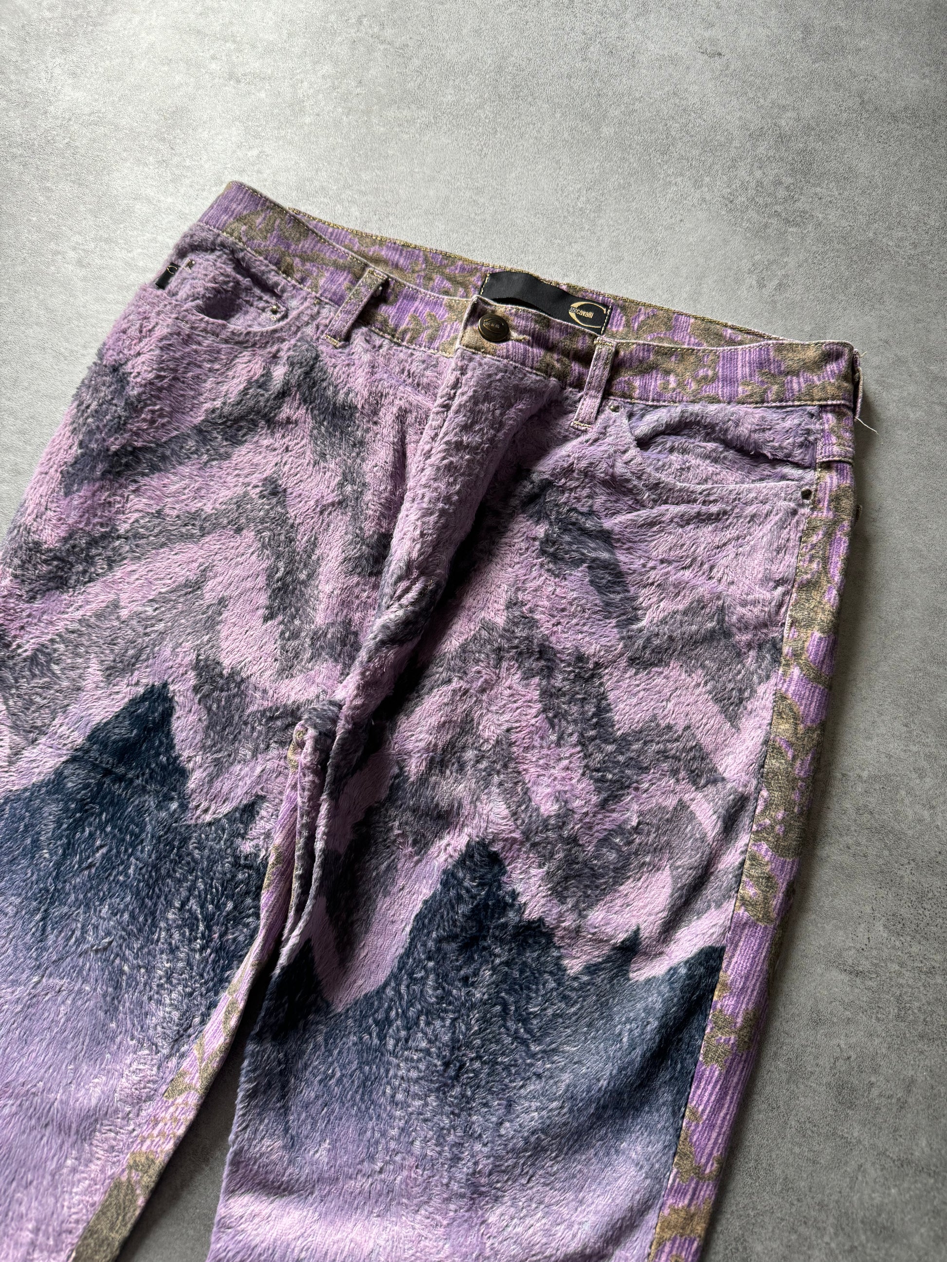 SS2005 Cavalli Mountain Peninsula Purple Relaxed Pants (S) - 7