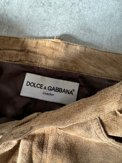 1990s Dolce & Gabbana Suede Biker Pants (M) - 8