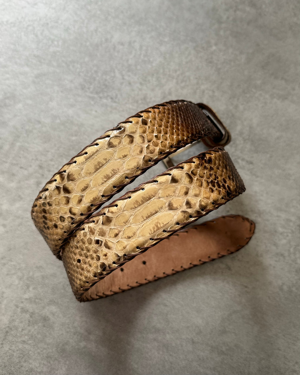 Marco Rettili Artisanal Milanese Sahar Python Leather Belt (OS) - 3