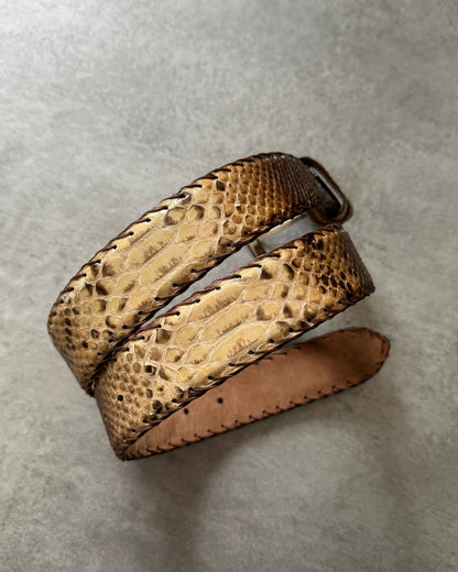 Marco Rettili Artisanal Milanese Sahar Python Leather Belt (OS) - 3