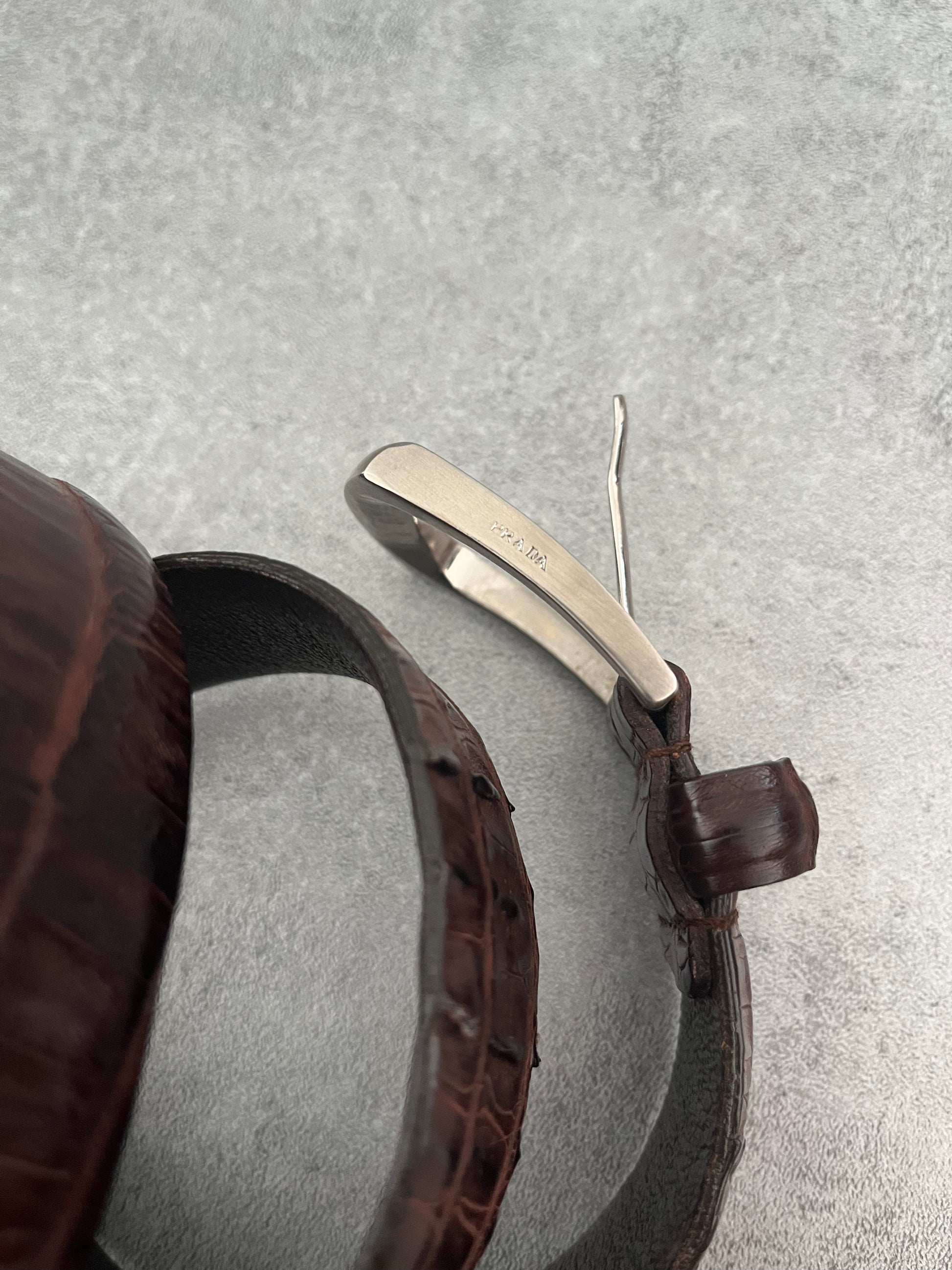 Prada Genuine Crocodile Leather Belt (OS) - 7