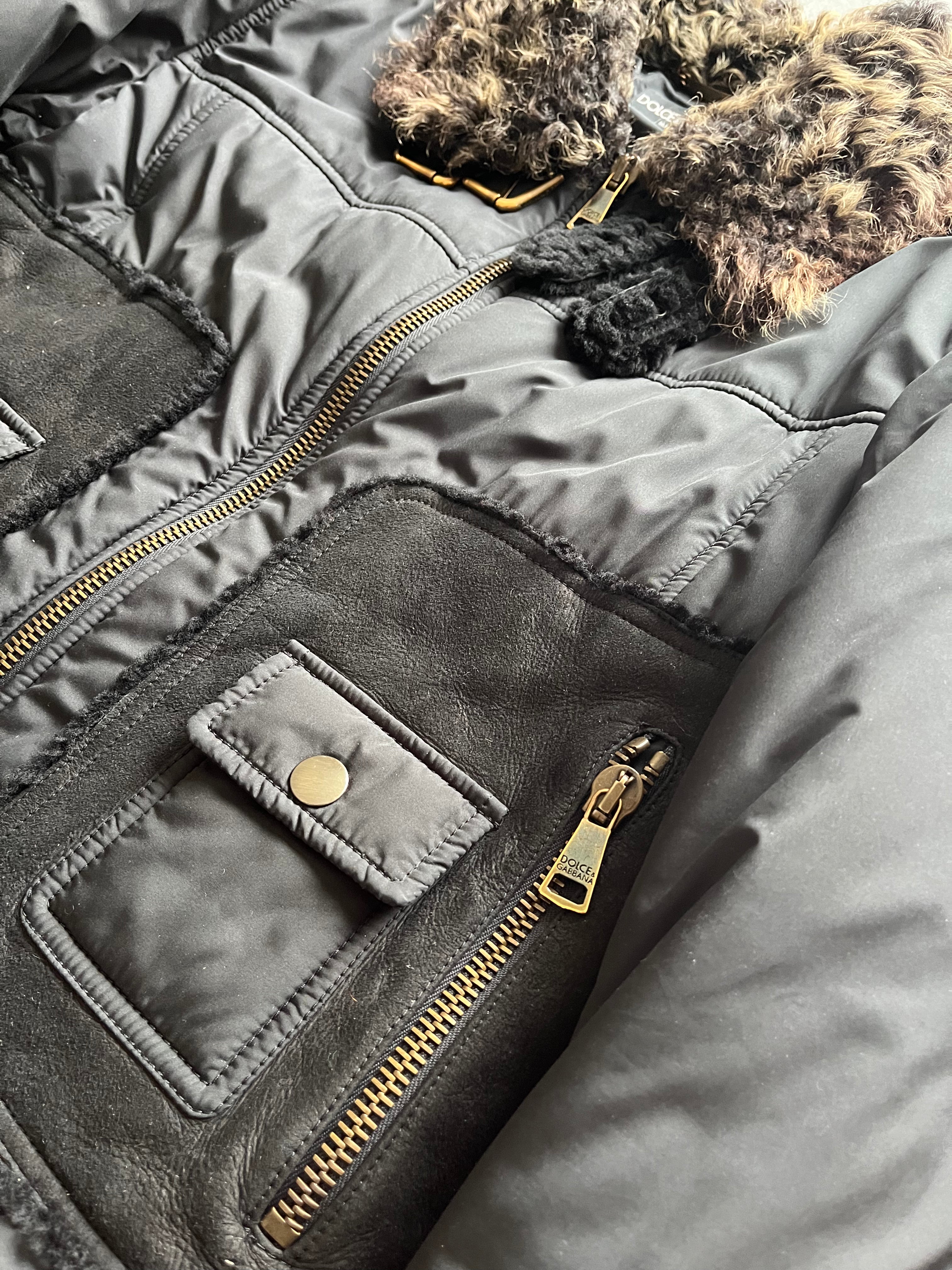 Dolce & Gabbana Shearling Hybrid Bomber Jacket (XS/S) (XS) - 6