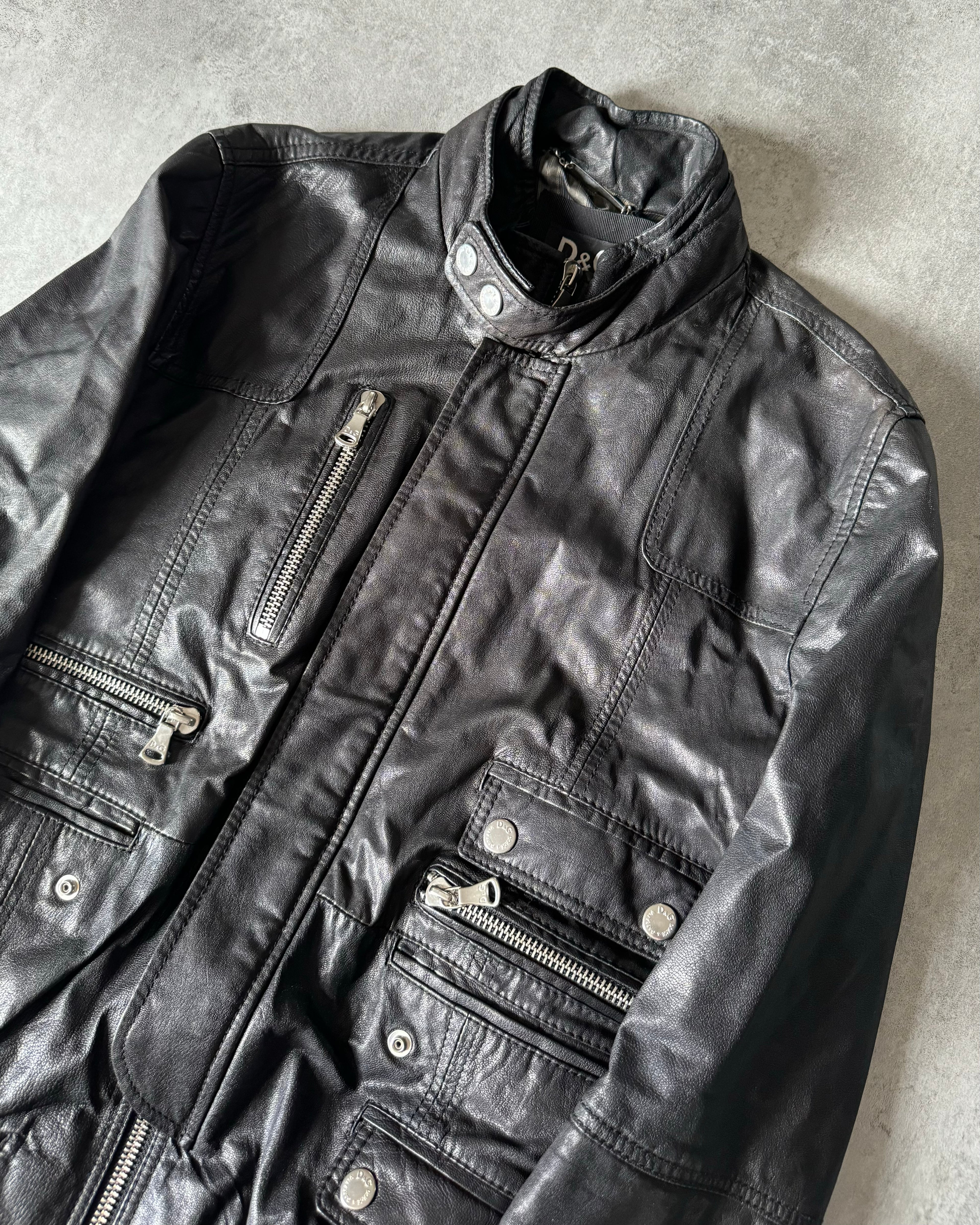 AW2008 Dolce & Gabbana Utility Leather Jacket (M) - 7