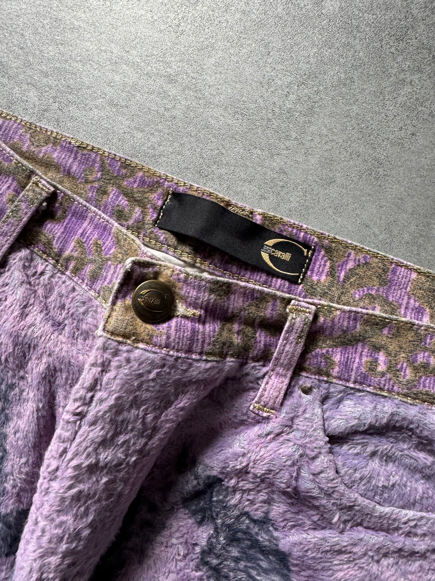 SS2005 Cavalli Mountain Peninsula Purple Relaxed Pants (S) - 9