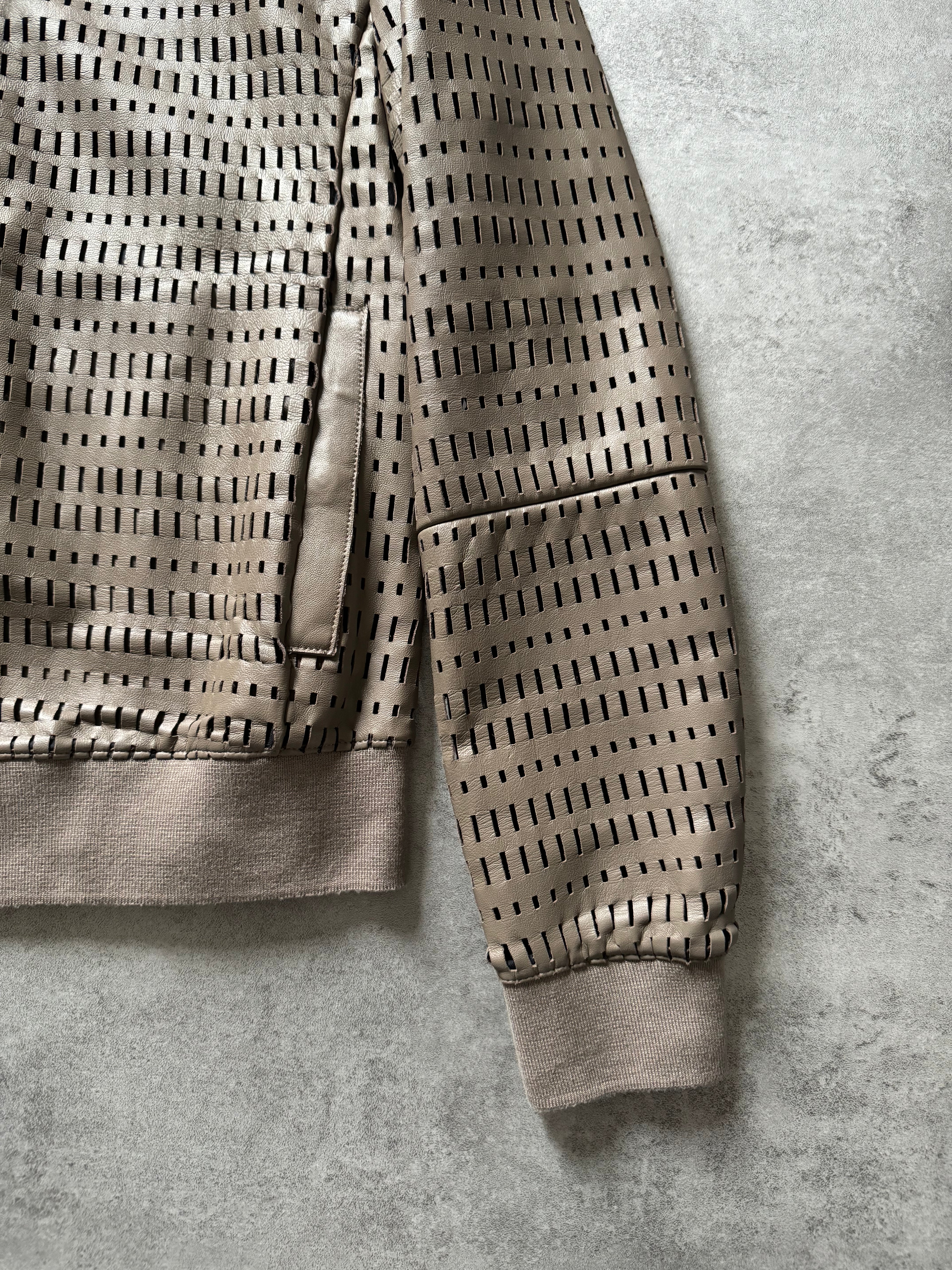 SS2013 Emporio Armani Net Lamb Leather Jacket (M) - 9