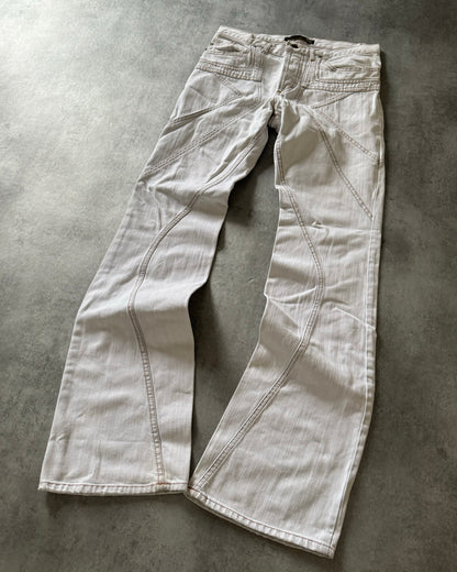 SS2004 Just Cavalli Geometrical Relaxed White Pants  (M) - 3