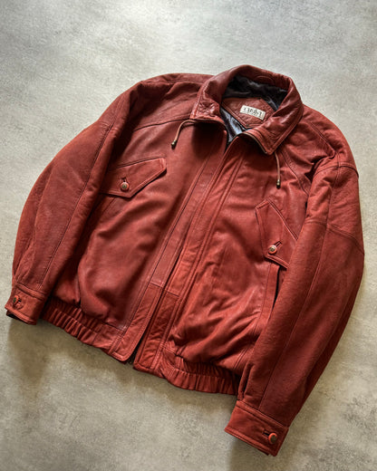 1980s Loewe x Christ Artisanal Unique Leather Bomber Jacket  (L) - 6