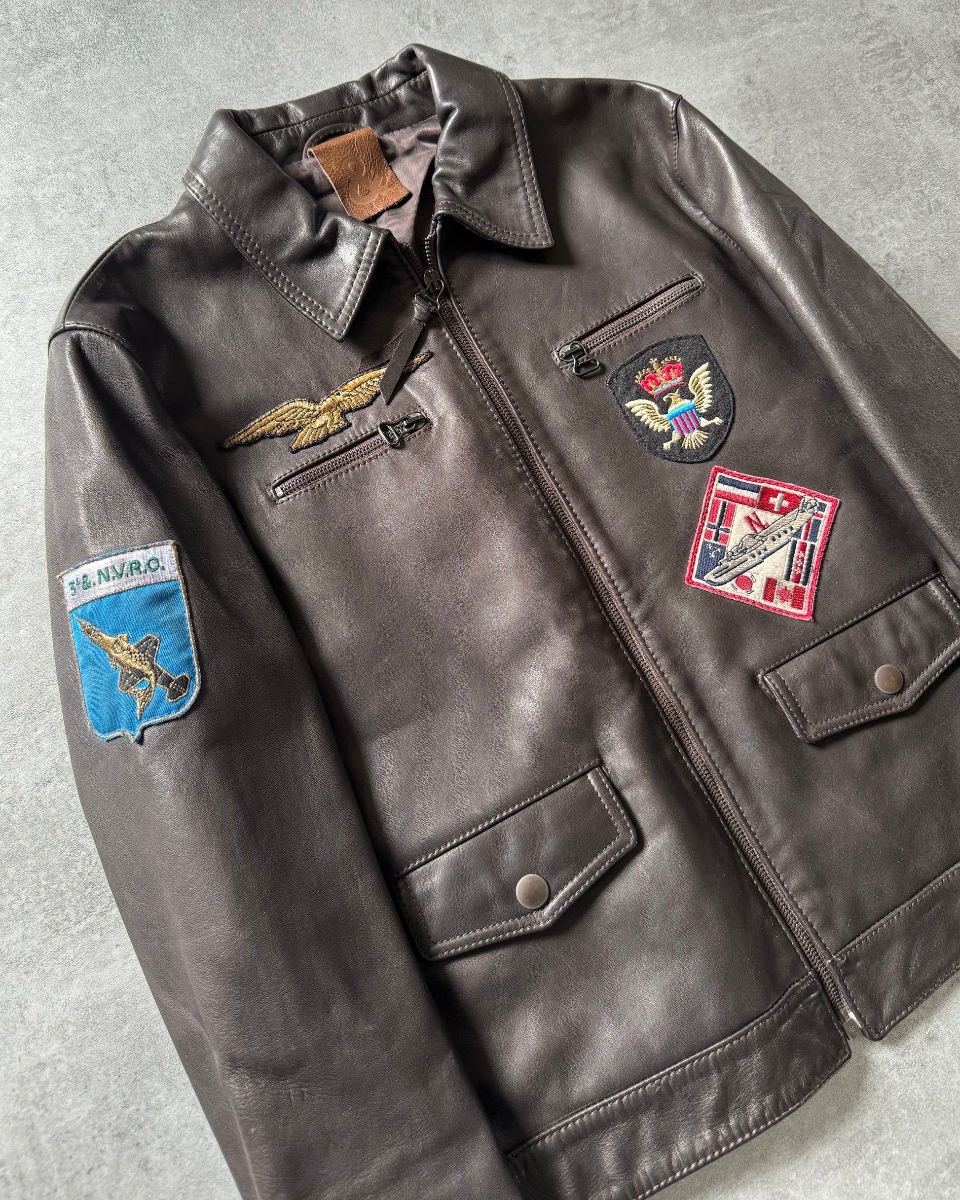 1990s Dolce & Gabbana Aviator Leather Jacket (S) - 8