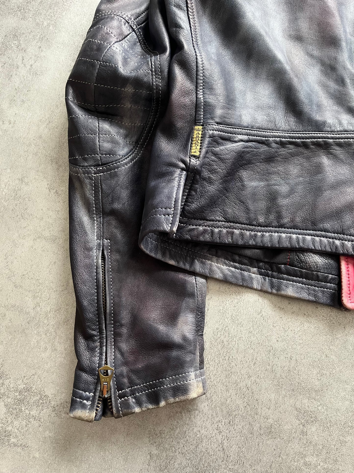 2000s' Armani Painted Leather Jacket (M) (M) - 7