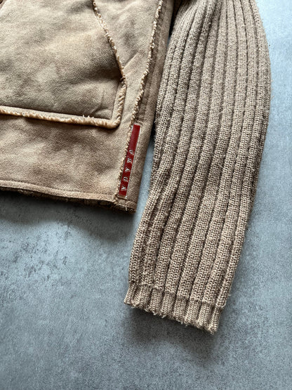 2000s Prada Versatile Camel Cozy Zip-Up (L) - 6