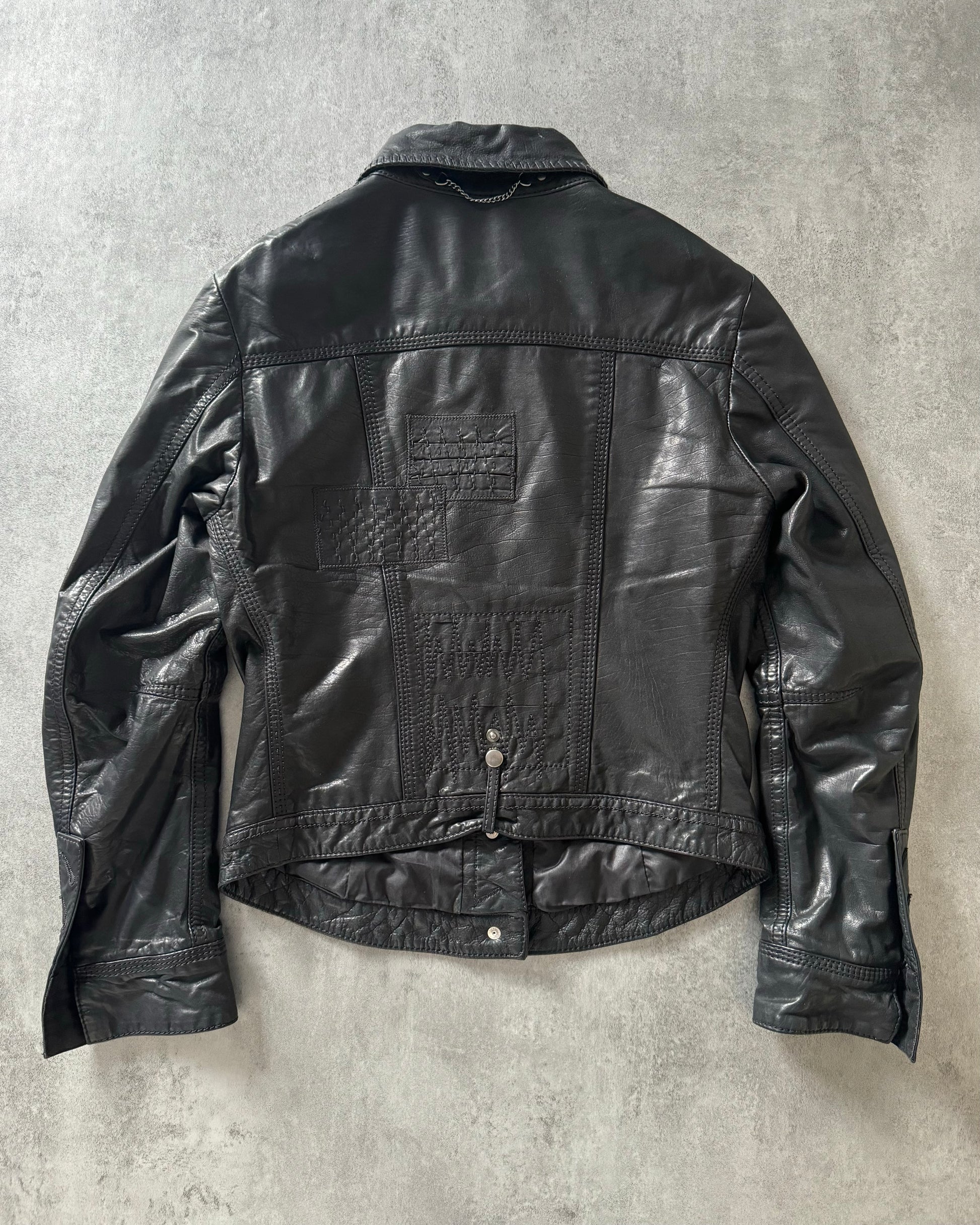 SS2013 Marithé + François Girbaud Calfwax Black Shadow Jacket (XS) - 2