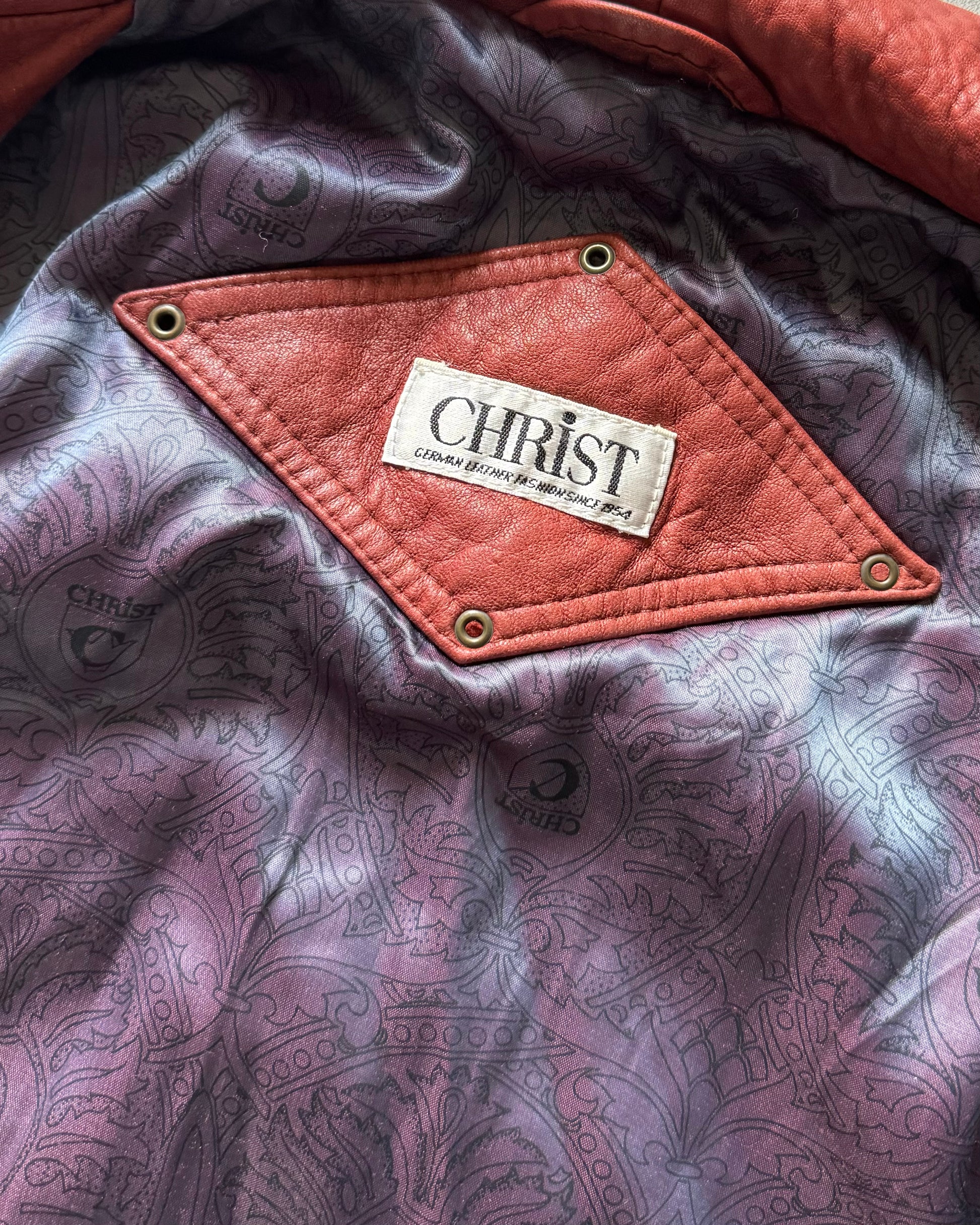 1980s Loewe x Christ Artisanal Unique Leather Bomber Jacket  (L) - 10