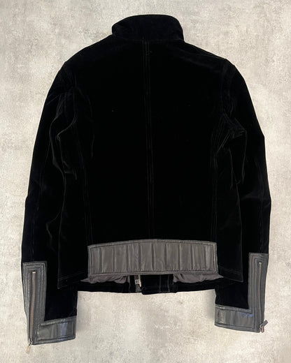AW2011 Emporio Armani Dark Velvet Multi Zips Jacket (M) - 3