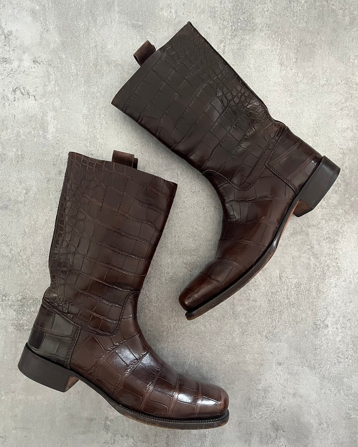 Prada Genuine Crocodile Leather Boots  (43) - 1