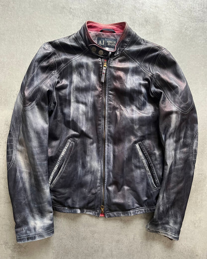 2000s' Armani Painted Leather Jacket (M) (M) - 1