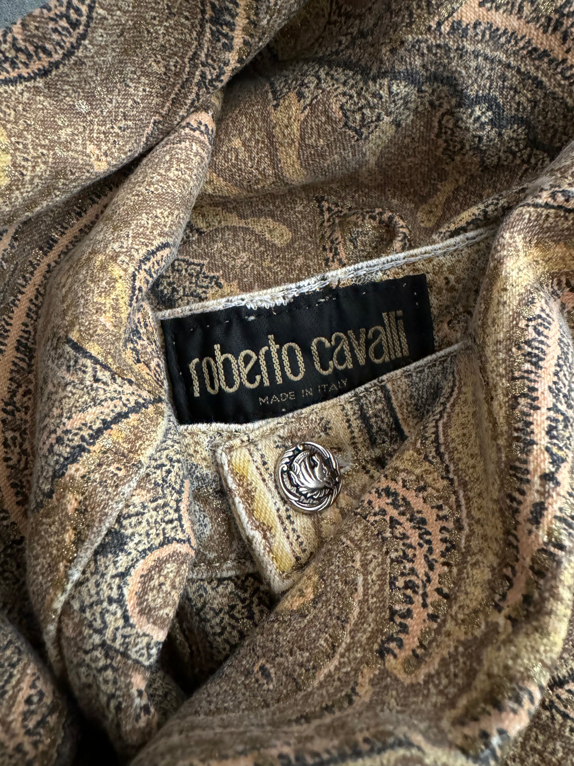 AW1998 Roberto Cavalli Royal Camel Arabic Mozaic Pants (S) - 5
