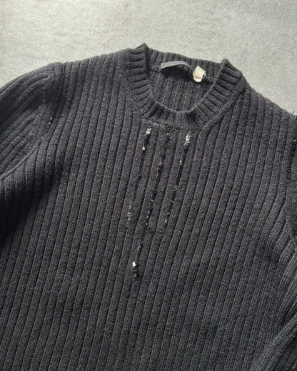 1990s Helmut Lang Black Strass Knitwear (XS) - 3