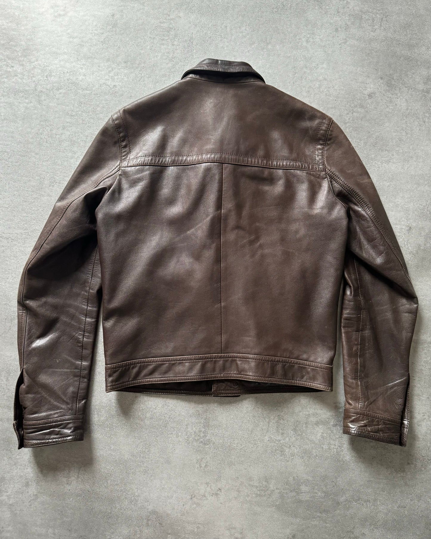 2000s Givenchy Light Leather Jacket by Ozwald Boateng (M) - 2
