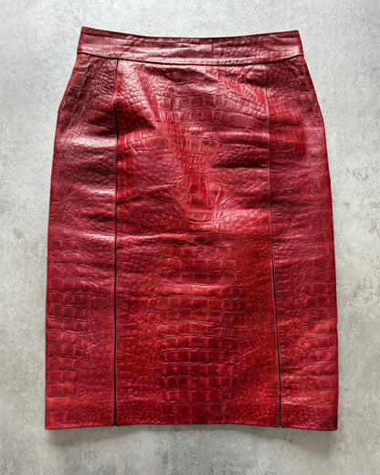 FW2000 Roberto Cavalli Crocodile Leather Red Set (S) - 4