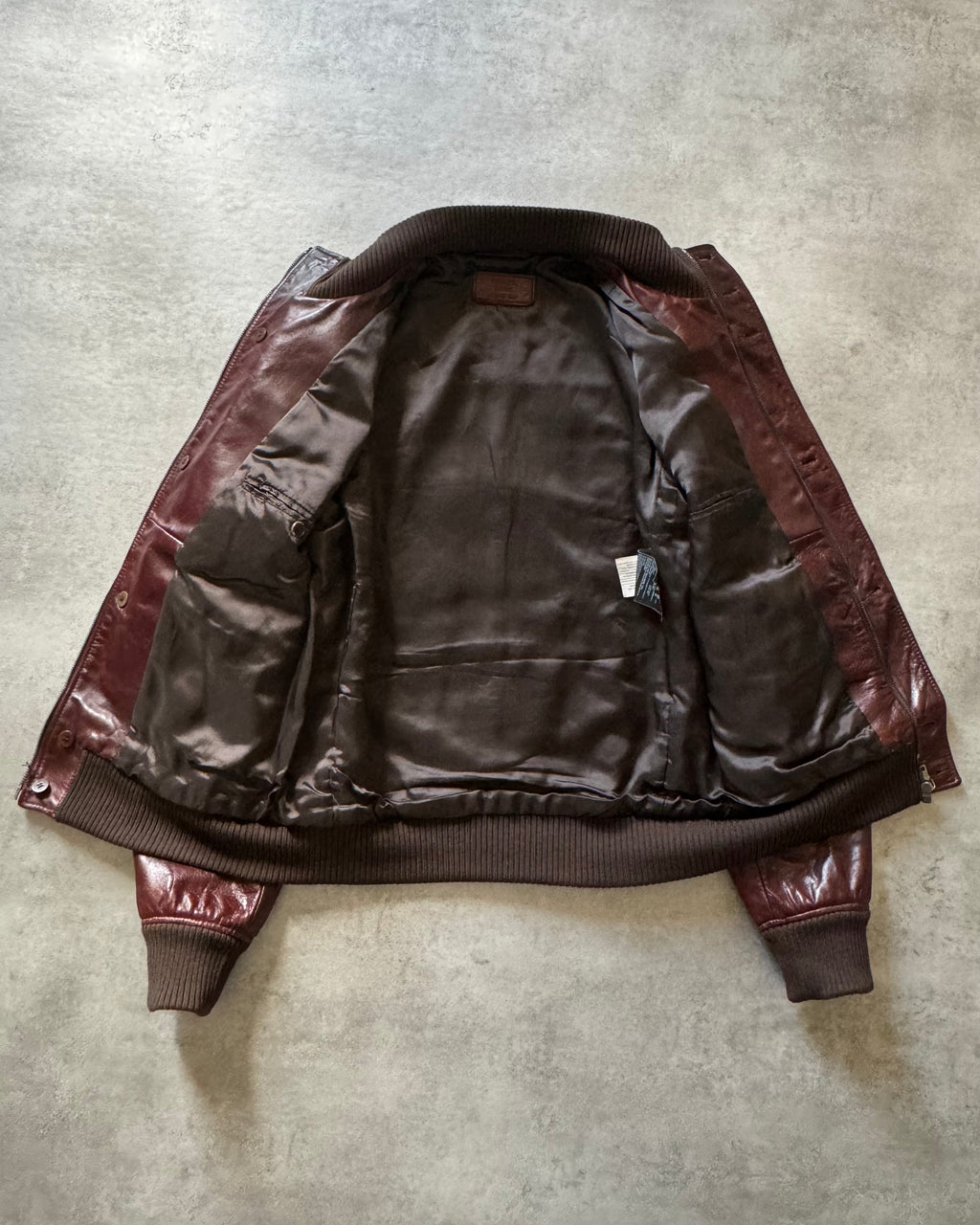 AW2008 Prada Bordeaux Thick Cowhide Premium Calf Leather Jacket  (M) - 8